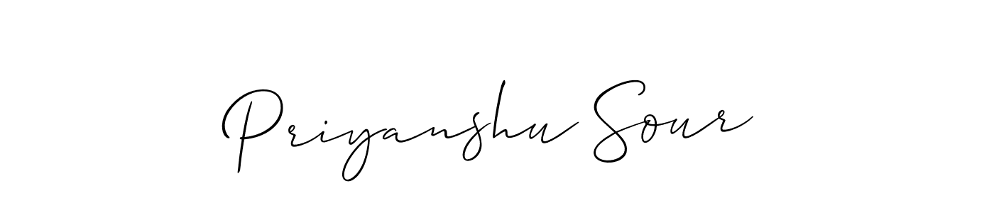 How to make Priyanshu Sour name signature. Use Allison_Script style for creating short signs online. This is the latest handwritten sign. Priyanshu Sour signature style 2 images and pictures png