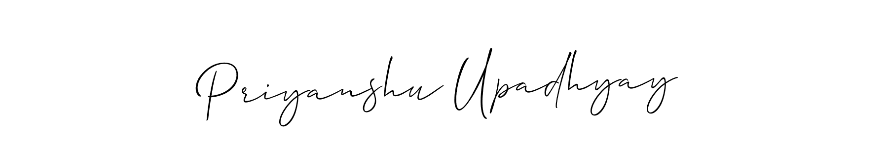 Also we have Priyanshu Upadhyay name is the best signature style. Create professional handwritten signature collection using Allison_Script autograph style. Priyanshu Upadhyay signature style 2 images and pictures png