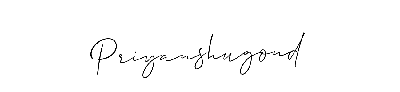 How to make Priyanshugond signature? Allison_Script is a professional autograph style. Create handwritten signature for Priyanshugond name. Priyanshugond signature style 2 images and pictures png