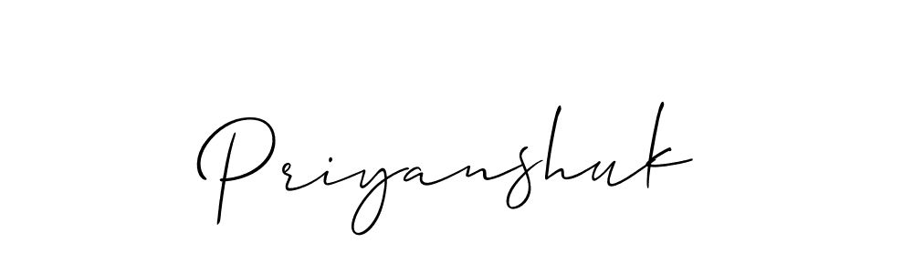 Design your own signature with our free online signature maker. With this signature software, you can create a handwritten (Allison_Script) signature for name Priyanshuk. Priyanshuk signature style 2 images and pictures png