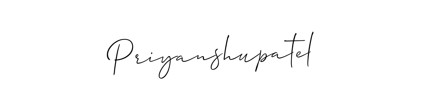 Create a beautiful signature design for name Priyanshupatel. With this signature (Allison_Script) fonts, you can make a handwritten signature for free. Priyanshupatel signature style 2 images and pictures png