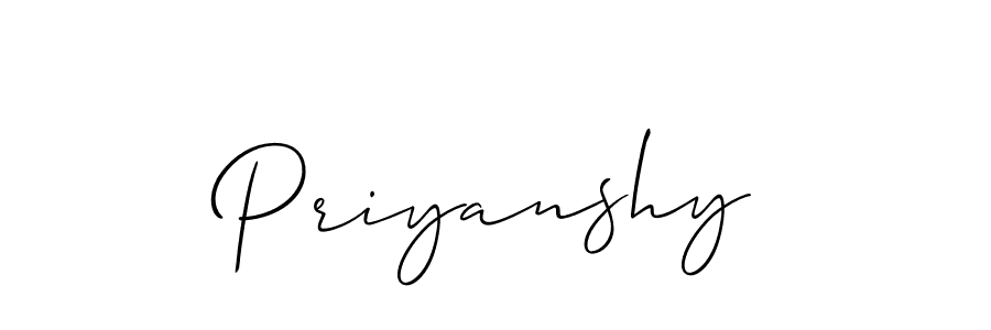 Make a beautiful signature design for name Priyanshy. With this signature (Allison_Script) style, you can create a handwritten signature for free. Priyanshy signature style 2 images and pictures png