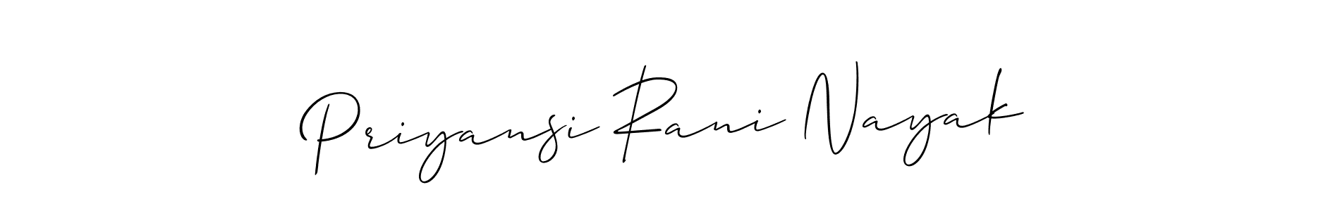 Create a beautiful signature design for name Priyansi Rani Nayak. With this signature (Allison_Script) fonts, you can make a handwritten signature for free. Priyansi Rani Nayak signature style 2 images and pictures png