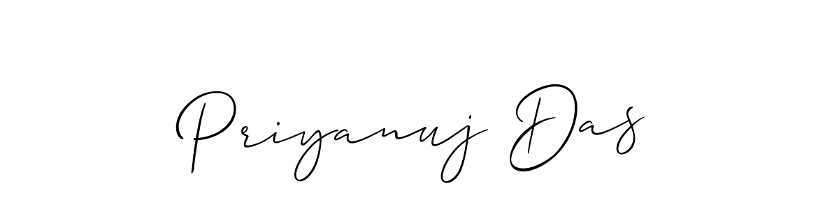 It looks lik you need a new signature style for name Priyanuj Das. Design unique handwritten (Allison_Script) signature with our free signature maker in just a few clicks. Priyanuj Das signature style 2 images and pictures png