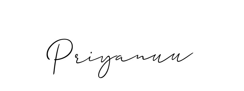 Design your own signature with our free online signature maker. With this signature software, you can create a handwritten (Allison_Script) signature for name Priyanuu. Priyanuu signature style 2 images and pictures png