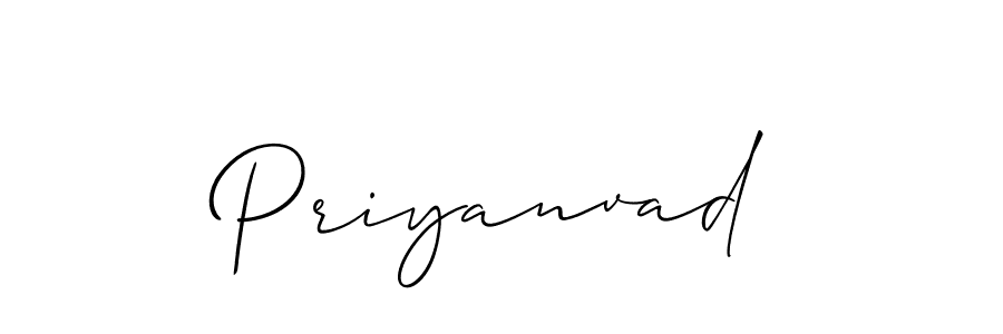 Also we have Priyanvad name is the best signature style. Create professional handwritten signature collection using Allison_Script autograph style. Priyanvad signature style 2 images and pictures png