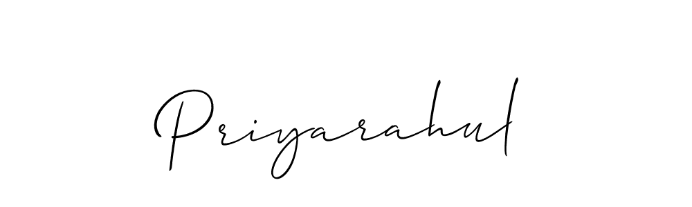 How to make Priyarahul name signature. Use Allison_Script style for creating short signs online. This is the latest handwritten sign. Priyarahul signature style 2 images and pictures png