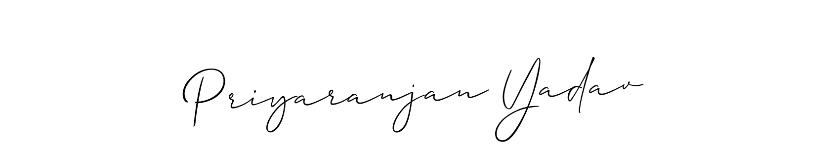 This is the best signature style for the Priyaranjan Yadav name. Also you like these signature font (Allison_Script). Mix name signature. Priyaranjan Yadav signature style 2 images and pictures png