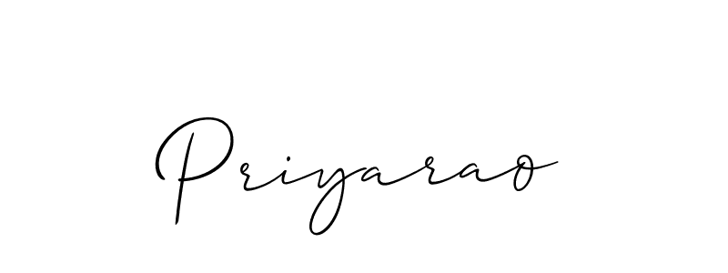 Design your own signature with our free online signature maker. With this signature software, you can create a handwritten (Allison_Script) signature for name Priyarao. Priyarao signature style 2 images and pictures png