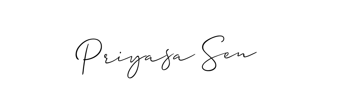 Make a beautiful signature design for name Priyasa Sen. With this signature (Allison_Script) style, you can create a handwritten signature for free. Priyasa Sen signature style 2 images and pictures png