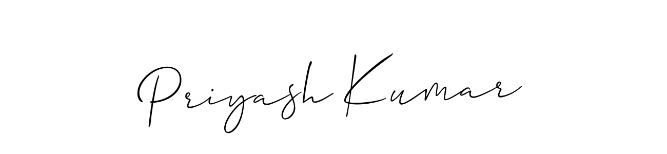 How to make Priyash Kumar signature? Allison_Script is a professional autograph style. Create handwritten signature for Priyash Kumar name. Priyash Kumar signature style 2 images and pictures png