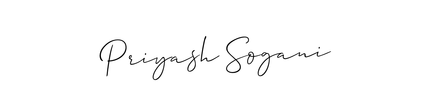 Also we have Priyash Sogani name is the best signature style. Create professional handwritten signature collection using Allison_Script autograph style. Priyash Sogani signature style 2 images and pictures png