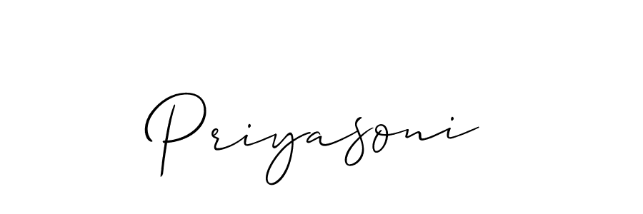 Priyasoni stylish signature style. Best Handwritten Sign (Allison_Script) for my name. Handwritten Signature Collection Ideas for my name Priyasoni. Priyasoni signature style 2 images and pictures png