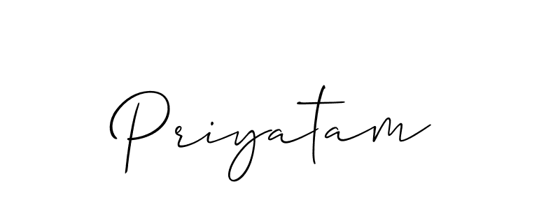 Design your own signature with our free online signature maker. With this signature software, you can create a handwritten (Allison_Script) signature for name Priyatam. Priyatam signature style 2 images and pictures png