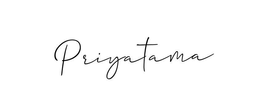 Make a beautiful signature design for name Priyatama. With this signature (Allison_Script) style, you can create a handwritten signature for free. Priyatama signature style 2 images and pictures png