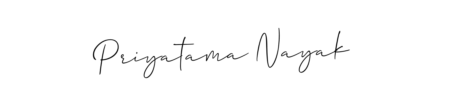 Allison_Script is a professional signature style that is perfect for those who want to add a touch of class to their signature. It is also a great choice for those who want to make their signature more unique. Get Priyatama Nayak name to fancy signature for free. Priyatama Nayak signature style 2 images and pictures png
