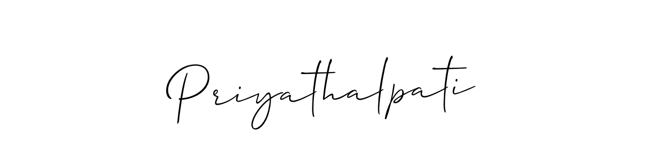 Create a beautiful signature design for name Priyathalpati. With this signature (Allison_Script) fonts, you can make a handwritten signature for free. Priyathalpati signature style 2 images and pictures png