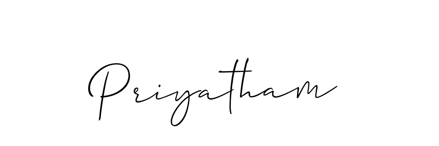 How to make Priyatham name signature. Use Allison_Script style for creating short signs online. This is the latest handwritten sign. Priyatham signature style 2 images and pictures png