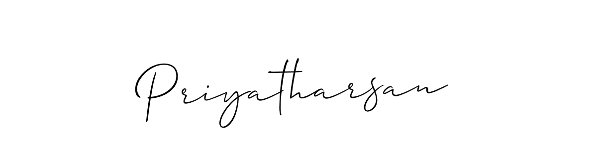 Make a beautiful signature design for name Priyatharsan. With this signature (Allison_Script) style, you can create a handwritten signature for free. Priyatharsan signature style 2 images and pictures png