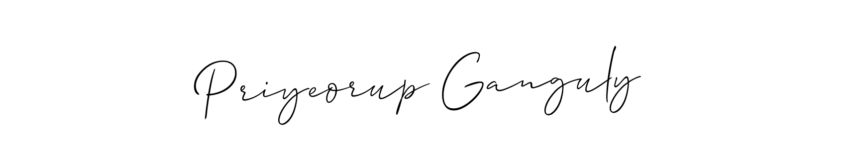 You should practise on your own different ways (Allison_Script) to write your name (Priyeorup Ganguly) in signature. don't let someone else do it for you. Priyeorup Ganguly signature style 2 images and pictures png