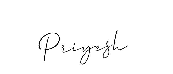 How to make Priyesh name signature. Use Allison_Script style for creating short signs online. This is the latest handwritten sign. Priyesh signature style 2 images and pictures png