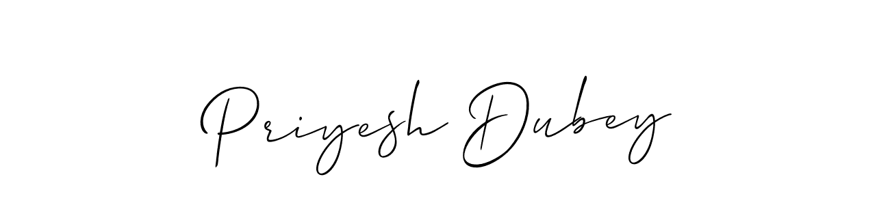 Make a beautiful signature design for name Priyesh Dubey. With this signature (Allison_Script) style, you can create a handwritten signature for free. Priyesh Dubey signature style 2 images and pictures png
