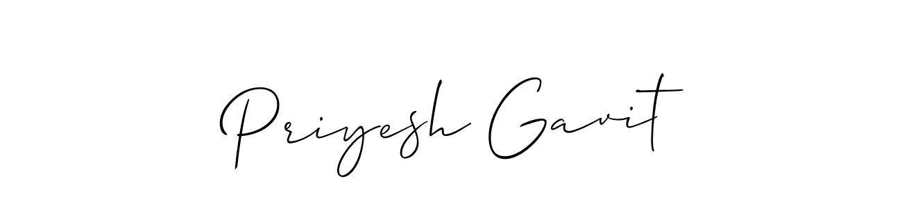 Create a beautiful signature design for name Priyesh Gavit. With this signature (Allison_Script) fonts, you can make a handwritten signature for free. Priyesh Gavit signature style 2 images and pictures png