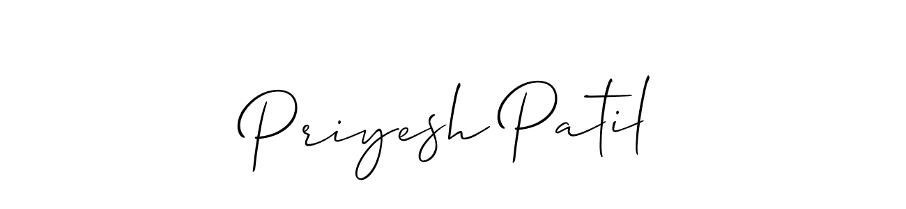 Design your own signature with our free online signature maker. With this signature software, you can create a handwritten (Allison_Script) signature for name Priyesh Patil. Priyesh Patil signature style 2 images and pictures png