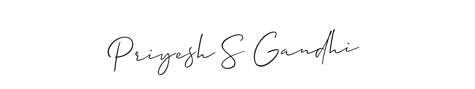 Also You can easily find your signature by using the search form. We will create Priyesh S Gandhi name handwritten signature images for you free of cost using Allison_Script sign style. Priyesh S Gandhi signature style 2 images and pictures png