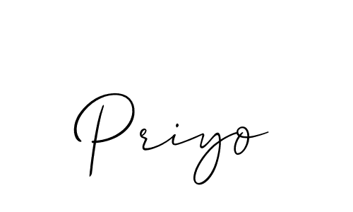 Create a beautiful signature design for name Priyo. With this signature (Allison_Script) fonts, you can make a handwritten signature for free. Priyo signature style 2 images and pictures png