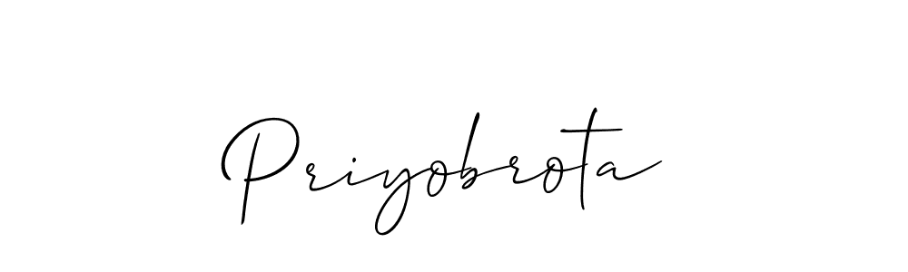 Use a signature maker to create a handwritten signature online. With this signature software, you can design (Allison_Script) your own signature for name Priyobrota. Priyobrota signature style 2 images and pictures png