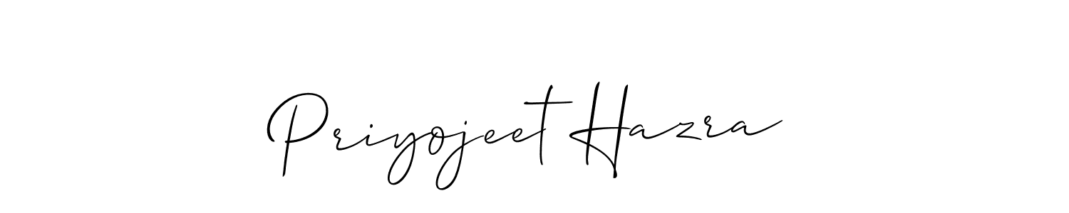 Make a beautiful signature design for name Priyojeet Hazra. With this signature (Allison_Script) style, you can create a handwritten signature for free. Priyojeet Hazra signature style 2 images and pictures png