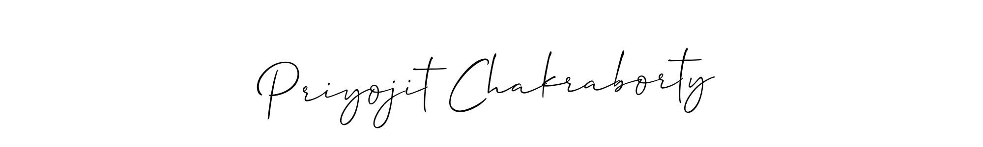 Make a short Priyojit Chakraborty signature style. Manage your documents anywhere anytime using Allison_Script. Create and add eSignatures, submit forms, share and send files easily. Priyojit Chakraborty signature style 2 images and pictures png