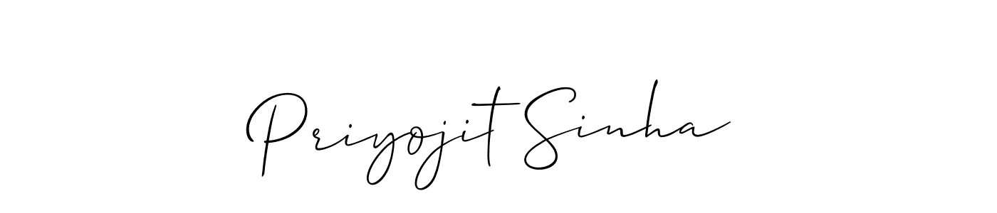 Priyojit Sinha stylish signature style. Best Handwritten Sign (Allison_Script) for my name. Handwritten Signature Collection Ideas for my name Priyojit Sinha. Priyojit Sinha signature style 2 images and pictures png