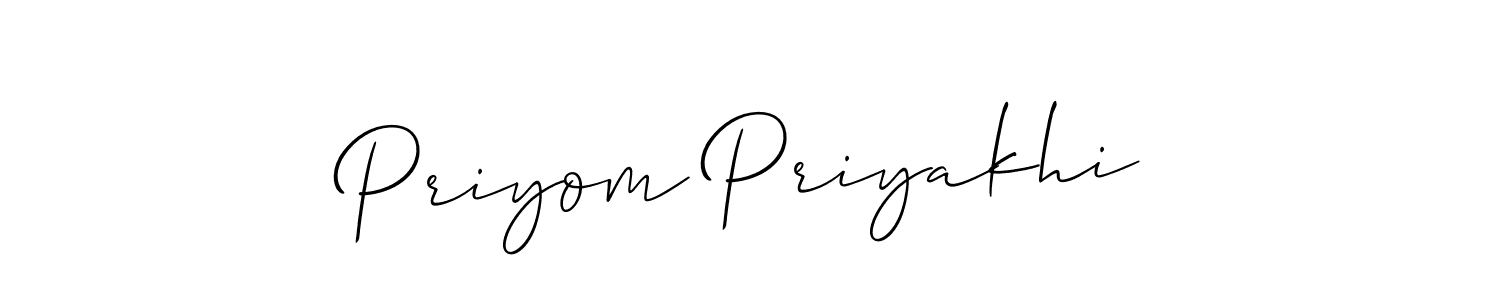 How to make Priyom Priyakhi signature? Allison_Script is a professional autograph style. Create handwritten signature for Priyom Priyakhi name. Priyom Priyakhi signature style 2 images and pictures png