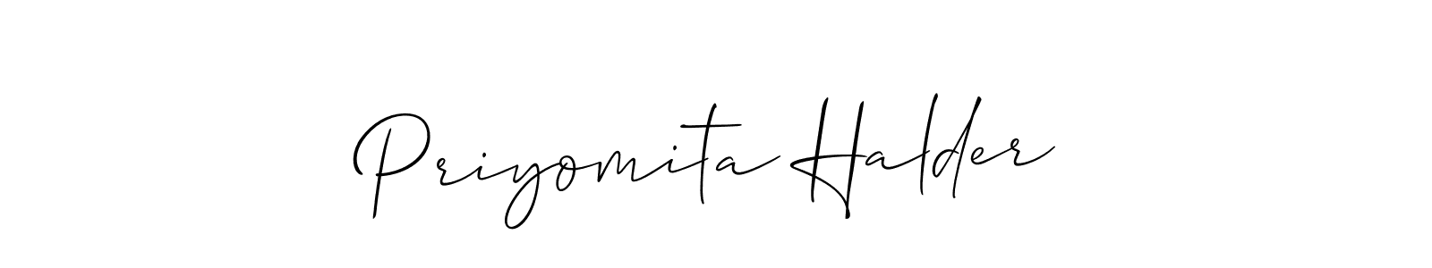 Use a signature maker to create a handwritten signature online. With this signature software, you can design (Allison_Script) your own signature for name Priyomita Halder. Priyomita Halder signature style 2 images and pictures png