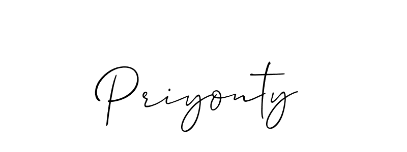 if you are searching for the best signature style for your name Priyonty. so please give up your signature search. here we have designed multiple signature styles  using Allison_Script. Priyonty signature style 2 images and pictures png