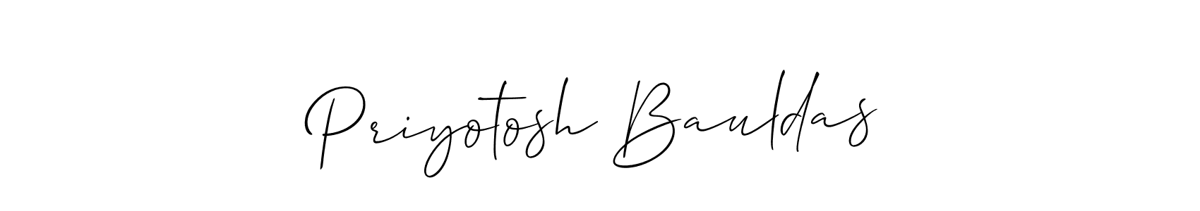 Create a beautiful signature design for name Priyotosh Bauldas. With this signature (Allison_Script) fonts, you can make a handwritten signature for free. Priyotosh Bauldas signature style 2 images and pictures png