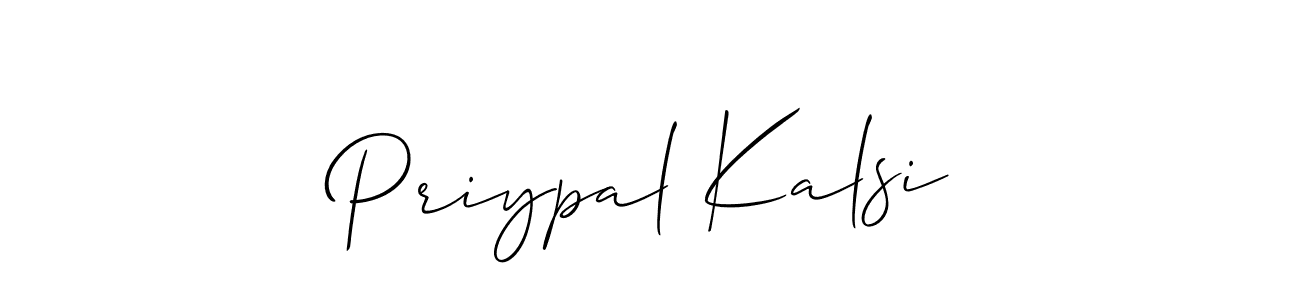 It looks lik you need a new signature style for name Priypal Kalsi. Design unique handwritten (Allison_Script) signature with our free signature maker in just a few clicks. Priypal Kalsi signature style 2 images and pictures png
