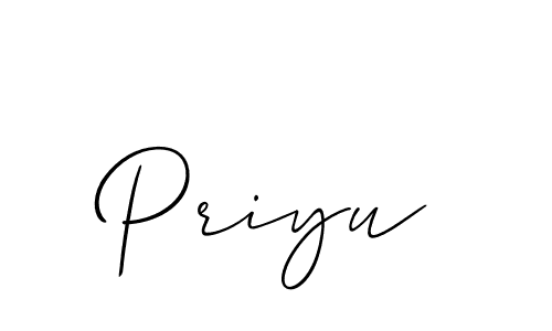 It looks lik you need a new signature style for name Priyu. Design unique handwritten (Allison_Script) signature with our free signature maker in just a few clicks. Priyu signature style 2 images and pictures png