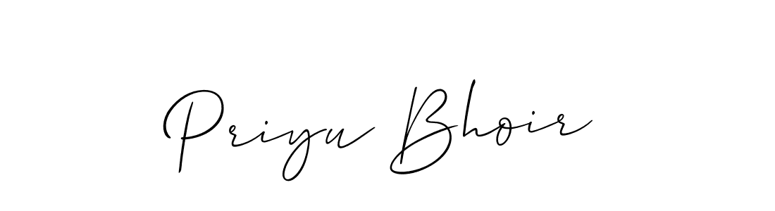 Design your own signature with our free online signature maker. With this signature software, you can create a handwritten (Allison_Script) signature for name Priyu Bhoir. Priyu Bhoir signature style 2 images and pictures png