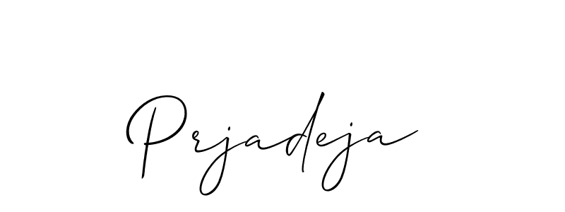 Design your own signature with our free online signature maker. With this signature software, you can create a handwritten (Allison_Script) signature for name Prjadeja. Prjadeja signature style 2 images and pictures png