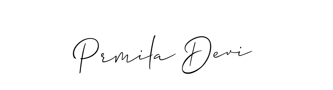 Make a beautiful signature design for name Prmila Devi. With this signature (Allison_Script) style, you can create a handwritten signature for free. Prmila Devi signature style 2 images and pictures png