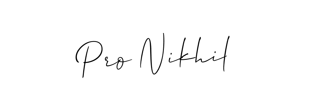 Use a signature maker to create a handwritten signature online. With this signature software, you can design (Allison_Script) your own signature for name Pro Nikhil. Pro Nikhil signature style 2 images and pictures png