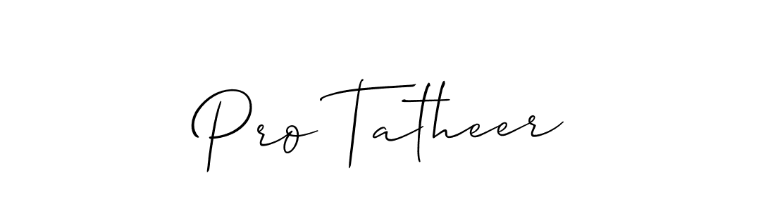 Make a beautiful signature design for name Pro Tatheer. With this signature (Allison_Script) style, you can create a handwritten signature for free. Pro Tatheer signature style 2 images and pictures png