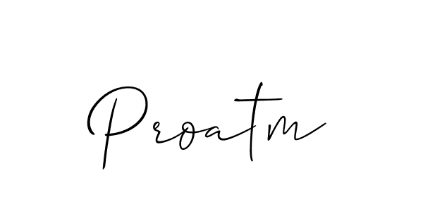 Allison_Script is a professional signature style that is perfect for those who want to add a touch of class to their signature. It is also a great choice for those who want to make their signature more unique. Get Proatm name to fancy signature for free. Proatm signature style 2 images and pictures png