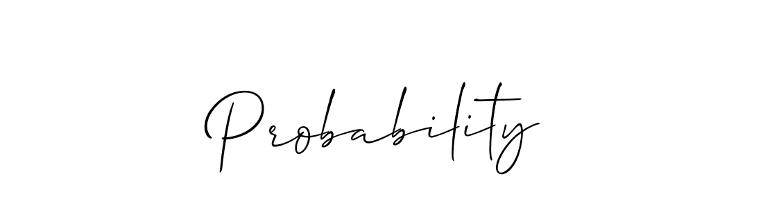 How to make Probability name signature. Use Allison_Script style for creating short signs online. This is the latest handwritten sign. Probability signature style 2 images and pictures png