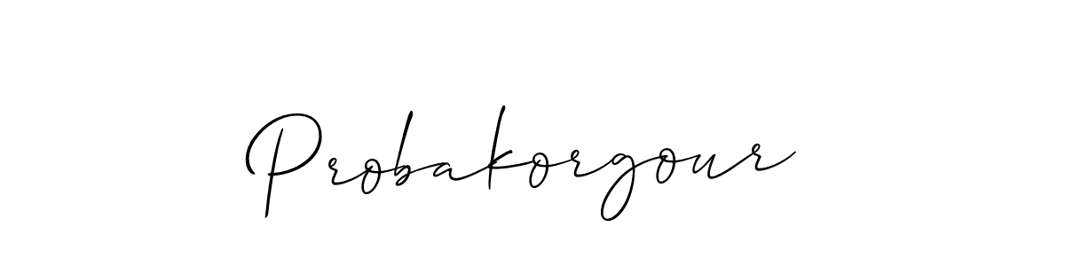 Also we have Probakorgour name is the best signature style. Create professional handwritten signature collection using Allison_Script autograph style. Probakorgour signature style 2 images and pictures png