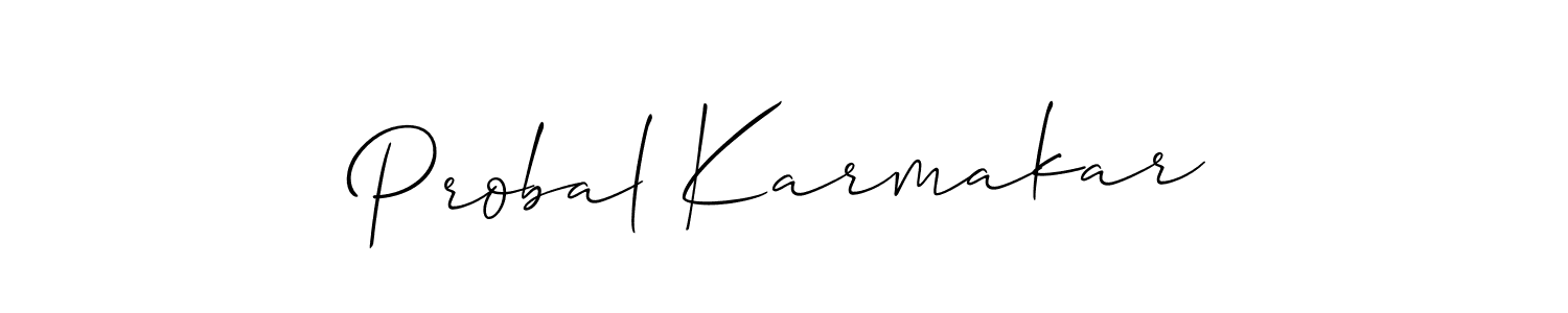 Make a beautiful signature design for name Probal Karmakar. With this signature (Allison_Script) style, you can create a handwritten signature for free. Probal Karmakar signature style 2 images and pictures png