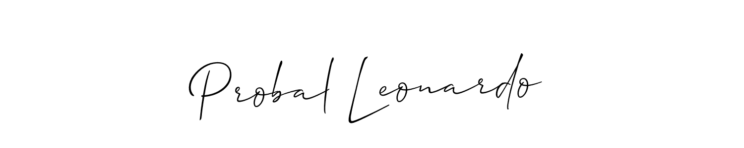 if you are searching for the best signature style for your name Probal Leonardo. so please give up your signature search. here we have designed multiple signature styles  using Allison_Script. Probal Leonardo signature style 2 images and pictures png